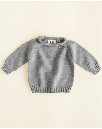 Hvid Baby-Pullover 'Georgette' aus Merinowolle - Grey Melange