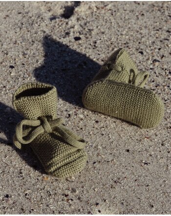 Hvid Knit Baby booties merino wool