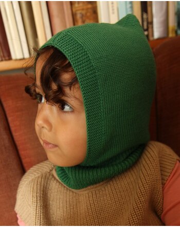 Hvid Balaclava/Schlupfmütze 'Eddy' aus Merinowolle - Grass