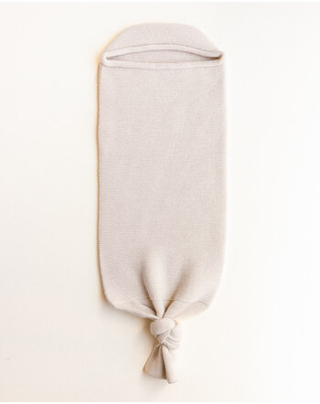 Hvid Cocoon/Pucksack aus Merinowolle für 0-8 M. - Cream