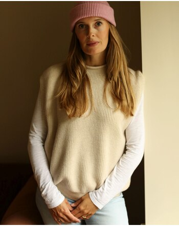 Hvid Damen-Pullunder 'Helle' aus Merinowolle - Cream