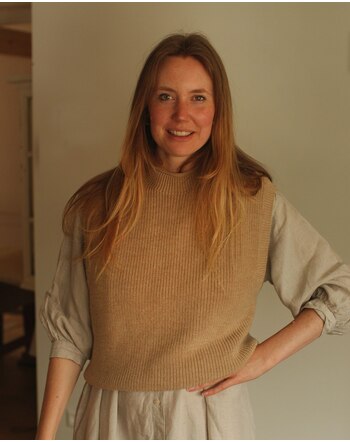 Hvid Damen-Pullunder 'Helle' aus Merinowolle - Sand