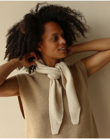 Hvid Dreieckstuch für Kids & Damen 'Josephina' aus Merinowolle 118 cm - Cream