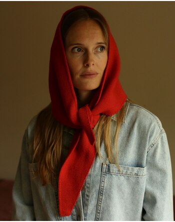 Hvid Dreieckstuch für Kids & Damen 'Josephina' aus Merinowolle 118 cm - Red
