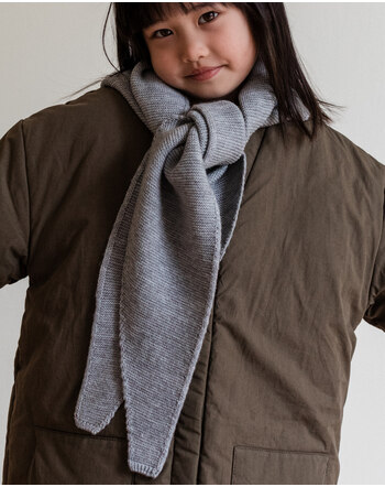 Hvid Dreieckstuch für Kids & Damen 'Josephina' aus Merinowolle 122 cm - Grey Melange