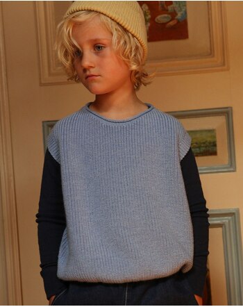 Hvid Kids-Pullunder 'Harvey' aus Merinowolle - Light Blue