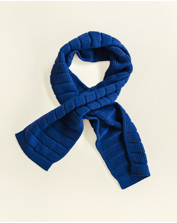 Hvid Kids-Schal 'Jacobino' aus Merinowolle 17,5 cm x 130 cm - Cobalt Blue