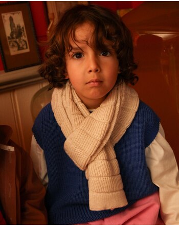 Hvid Kids-Schal 'Jacobino' aus Merinowolle 17,5 cm x 130 cm - Cream