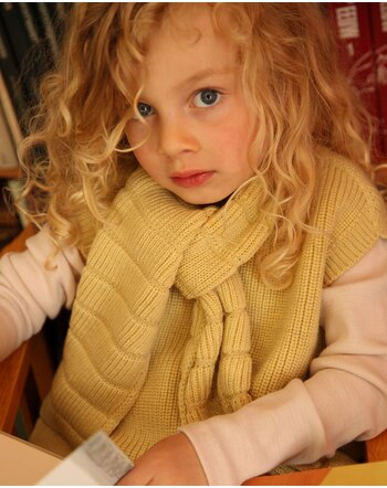 Hvid Kids-Schal 'Jacobino' aus Merinowolle 17,5 cm x 130 cm - Light Yellow