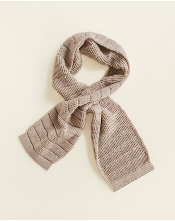 Hvid Kids-Schal 'Jacobino' aus Merinowolle 17,5 cm x 130 cm - Sand