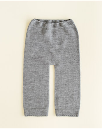 Hvid Strickhose 'Guido' aus Merinowolle - Grey Melange
