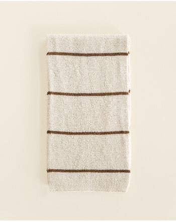 Hvid Strickschal 'Igor' aus Merinowolle 17,5 x 130 cm- Cream/Mocha