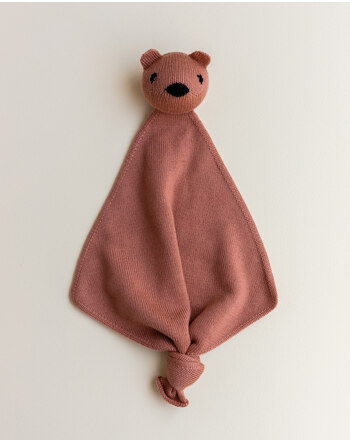 Hvid Teddy-Schmusetuch 'Tokki' aus Merinowolle - Brick