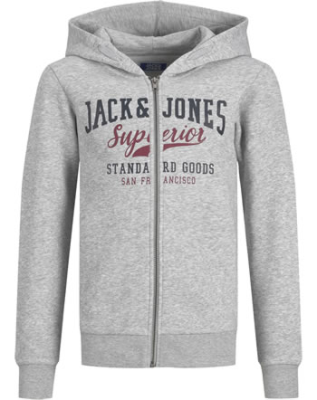 Jack & Jones Junior Sweat Zip Hood Veste light grey melange 13218049