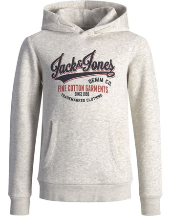 Jack & Jones Junior Sweat Hood JJELOGO NOOS white melange 12190422