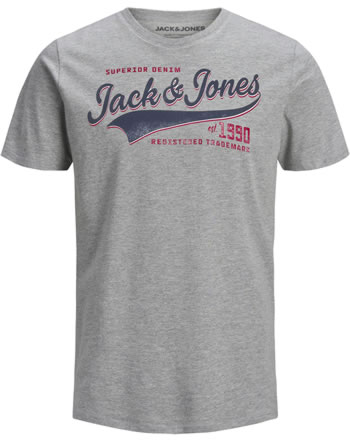 Jack & Jones Junior T-shirt manches courtes JJELOGO NOOS light grey melange 12190401