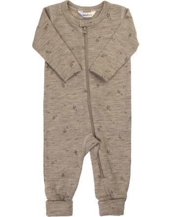 Joha 2-in-1-Jumpsuit/Overall mit Reißverschluss aus 100 % Merinowolle - Beige Melange