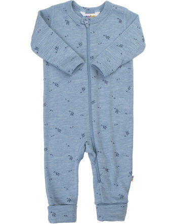 Joha 2-in-1-Jumpsuit/Overall mit Reißverschluss & aus Merinowolle - Blue Melange 🐑🌿