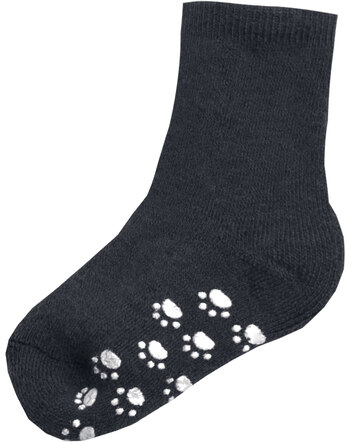 Joha Anti-Rutsch-Socken mit Pfötchen aus Wolle - Navy 
