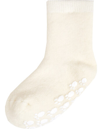 Joha Anti-Rutsch-Socken mit Pfötchen aus Wolle - Offwhite