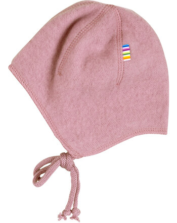 Joha Baby-Hat with ribbon made of Merino Wool - Alte Rose 🌹
