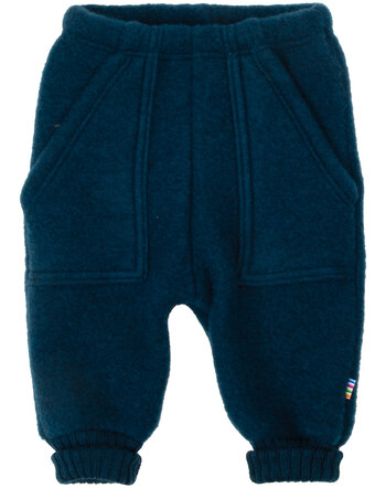 Joha Baggy-Hose mit Taschen aus Merino-Wollfleece - Dunkel Türkis