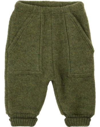 Joha Baggy-Hose mit Taschen aus Merino-Wollfleece - Olive