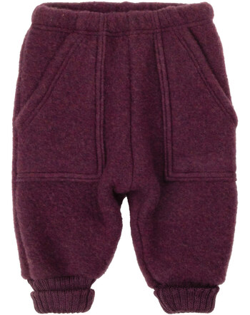 Joha Baggy-Hose mit Taschen aus Merino-Wollfleece - Pflaume