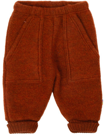 Joha Baggy-Hose mit Taschen aus Merino-Wollfleece - Rostfarbe