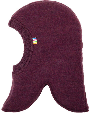 Joha Balaclava/Schlupfmütze aus Merino-Wollfleece - Pflaume