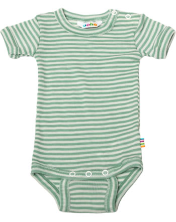 Joha Body Short Sleeve merino wool/silk green/striped