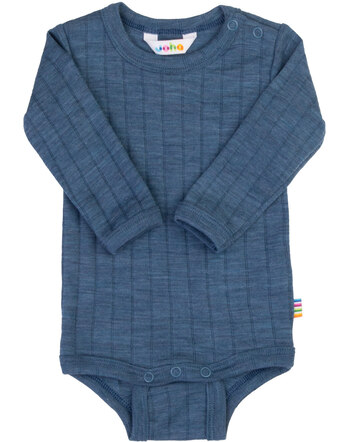 Joha Body mit zarter Struktur aus Merinowolle/Seide - Blue Melange