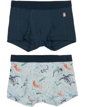 Joha Boxershorts für Jungen im 2er Set aus Bambus-Viskose/Lycra - Blau