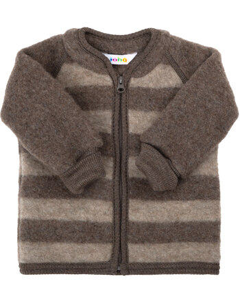 Joha Cardigan mit Reißverschluss aus Merinowoll-Fleece - Braun