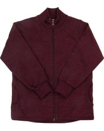 Joha Cardigan/Strickjacke mit Reißverschluss aus Merinowolle - Burgundy