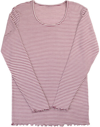 Joha Damen-Langarmshirt im Ringel-Design aus Merinowolle/Seide - Heather