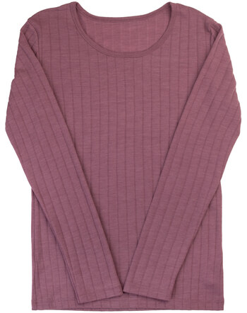 Joha Damen-Langarmshirt mit zarter Struktur aus Merinowolle/Seide - Heidkraut