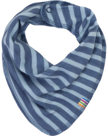 Joha Dreieckstuch/Lätzchen aus Merinowolle im Ringeldesign - Dark Blue