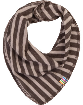Joha Dreieckstuch/Lätzchen aus Merinowolle im Ringeldesign - Dark Brown