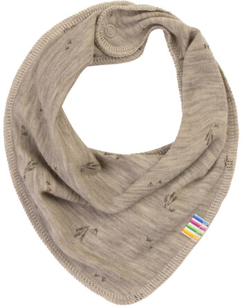 Joha Dreieckstuch/Lätzchen mit zartem Gräser-Print aus 100 % Merinowolle - Beige Melange