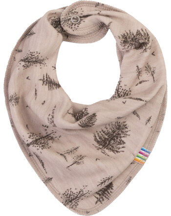 Joha Dreieckstuch/Lätzchen aus Merinowolle und Bio-Bambus-Viskose mit Bäumen - Beige
