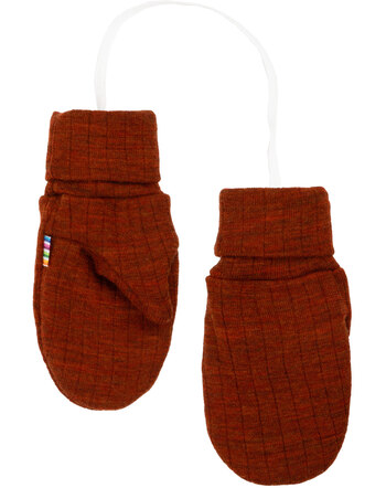 Joha Fäustlinge/Handschuhe aus Merinowolle - Rostfarbe