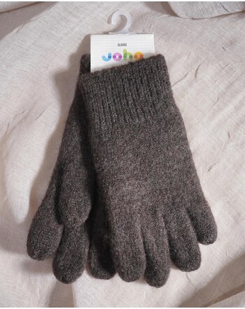 Joha Fingerhandschuhe aus Merinowolle - Dunkelbraun Melange
