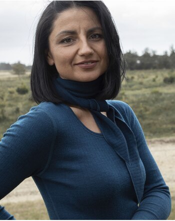 Joha Halstuch/Schal für Damen aus doppellagiger Merinowolle - Dunkel Türkis