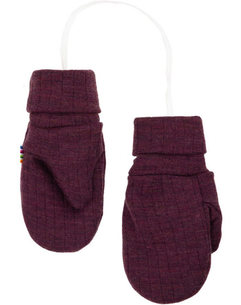 Joha Fäustlinge/Handschuhe aus Merinowolle - Pflaume