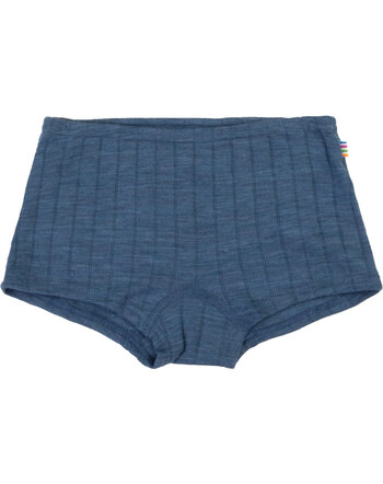 Joha Hipster-Unterhose in zarter Ripp-Struktur aus Merinowolle/Seide - Blue Melange