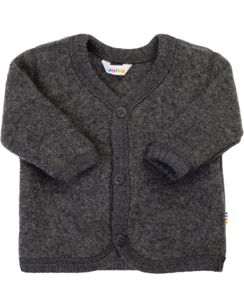 Joha Jäckchen/Cardigan mit Knöpfen aus 100 % Merino-Wollfleece - Koks Melange