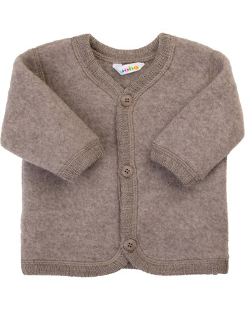 Joha Jäckchen/Cardigan mit Knöpfen aus 100 % Merino-Wollfleece - Sesam Melange