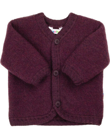Joha Jäckchen/Cardigan mit Knöpfen aus Merino-Wollfleece - Pflaume