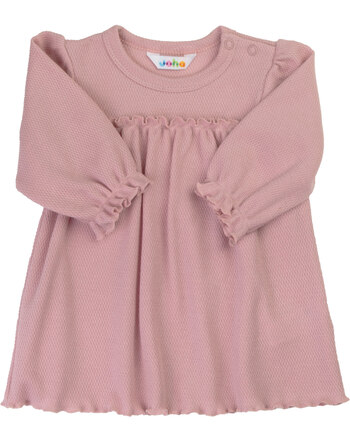 Joha Kleid mit Piqué-Struktur & Rüschendetails aus Bio-Baumwolle - Rosa